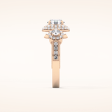 0.84 CT Round Shaped Cluster Moissanite Engagement Ring