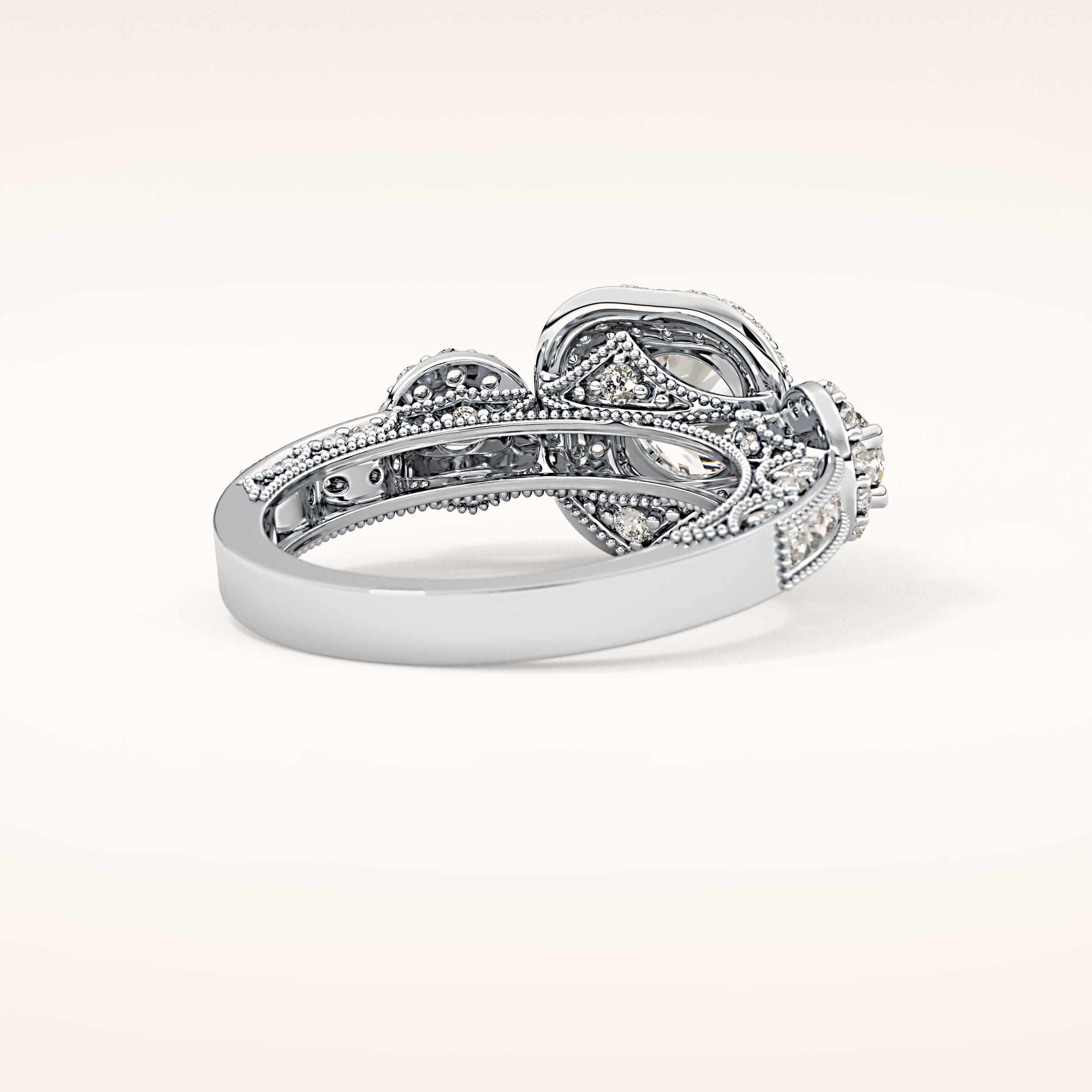 0.84 CT Round Shaped Cluster Moissanite Engagement Ring