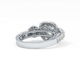 Round Cut Cluster Lab Grown Diamond Engagement Ring