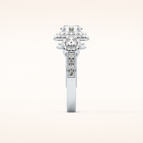 0.84 CT Round Shaped Cluster Moissanite Engagement Ring