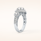 0.84 CT Round Shaped Cluster Moissanite Engagement Ring