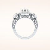 0.84 CT Round Shaped Cluster Moissanite Engagement Ring