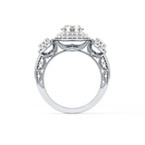 Round Cut Cluster Lab Grown Diamond Engagement Ring
