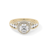 Round Halo & Pave Lab Grown Diamond Engagement Ring