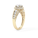 Round Halo & Pave Lab Grown Diamond Engagement Ring