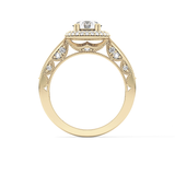 Round Halo & Pave Lab Grown Diamond Engagement Ring