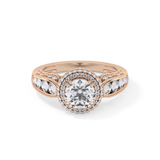 Round Halo & Pave Lab Grown Diamond Engagement Ring