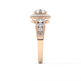 Round Halo & Pave Lab Grown Diamond Engagement Ring