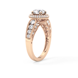 Round Halo & Pave Lab Grown Diamond Engagement Ring