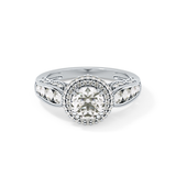 Round Halo & Pave Lab Grown Diamond Engagement Ring