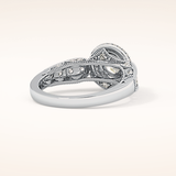 1.05 CT Round Shaped Double Halo & Pave Moissanite Engagement Ring