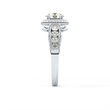 Round Halo & Pave Lab Grown Diamond Engagement Ring