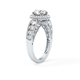 Round Halo & Pave Lab Grown Diamond Engagement Ring