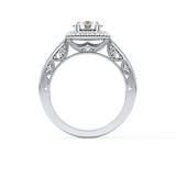 Round Halo & Pave Lab Grown Diamond Engagement Ring