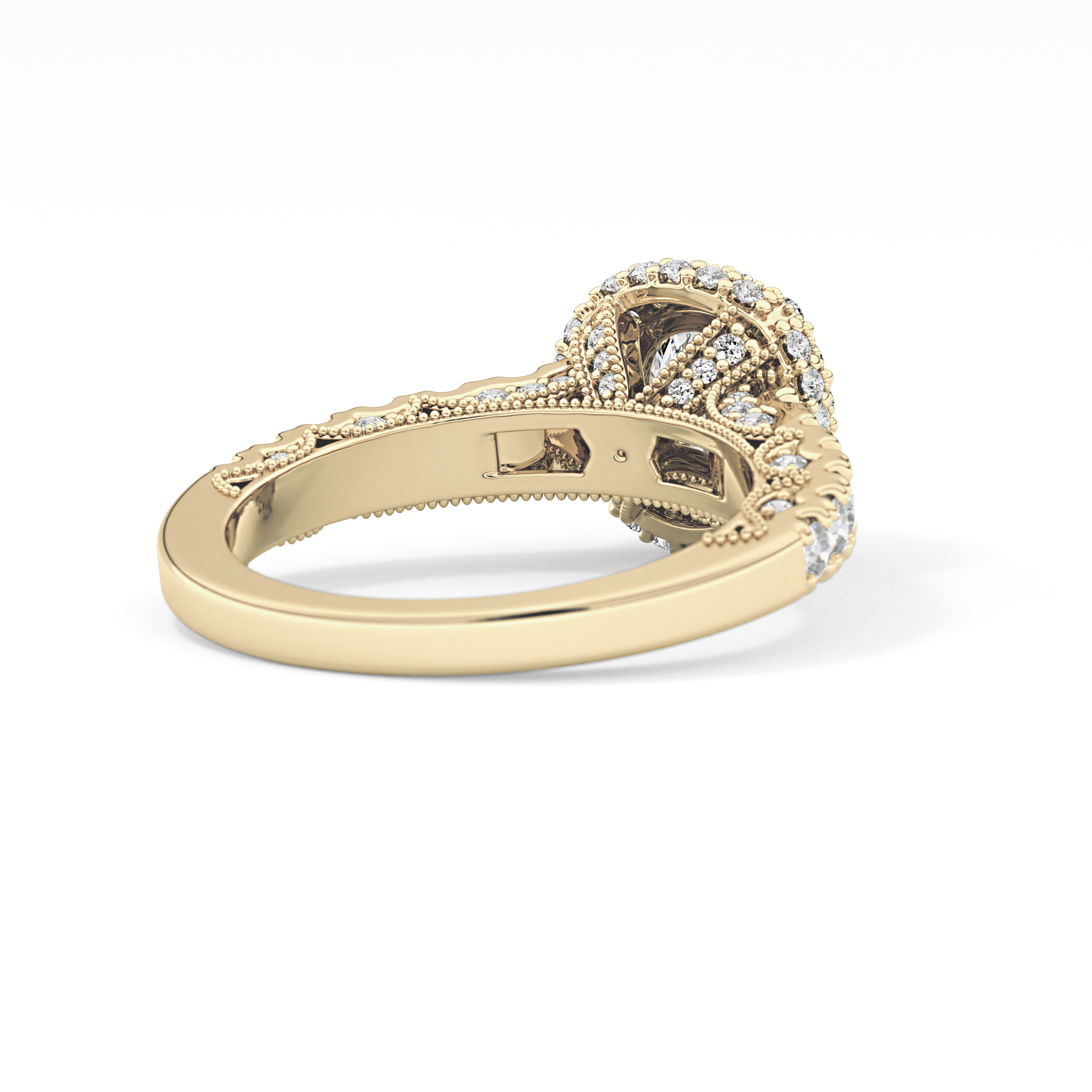 Round Halo & Pave Lab Grown Diamond Engagement Ring