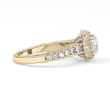 Round Halo & Pave Lab Grown Diamond Engagement Ring
