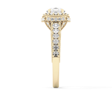 Round Halo & Pave Lab Grown Diamond Engagement Ring