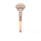 Round Halo & Pave Lab Grown Diamond Engagement Ring