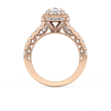 Round Halo & Pave Lab Grown Diamond Engagement Ring