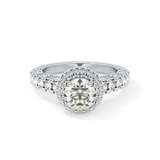 Round Halo & Pave Lab Grown Diamond Engagement Ring