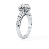 Round Halo & Pave Lab Grown Diamond Engagement Ring