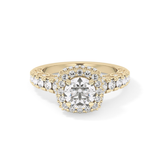 Round Halo & Pave Lab Grown Diamond Engagement Ring