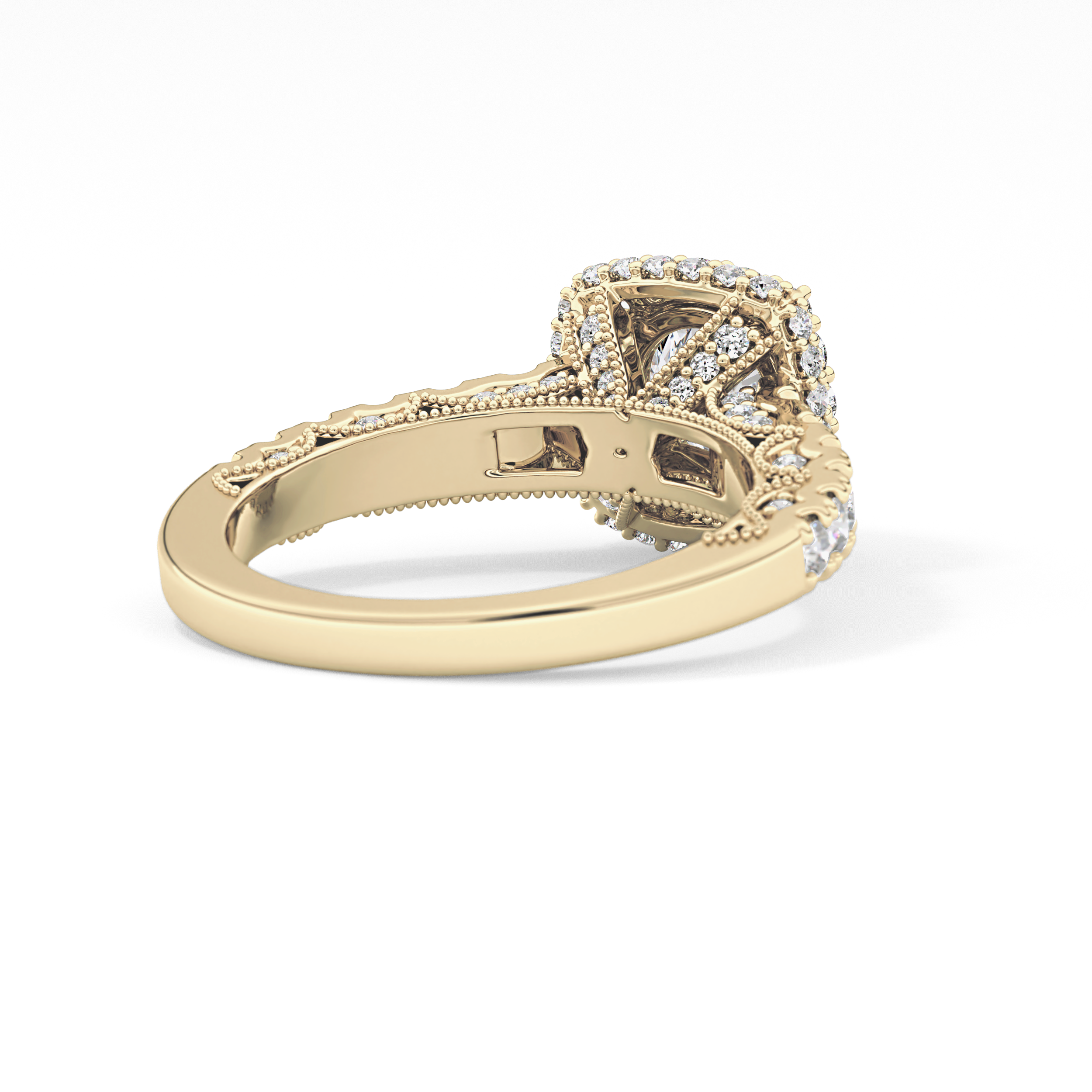 Round Halo & Pave Lab Grown Diamond Engagement Ring