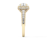 Round Halo & Pave Lab Grown Diamond Engagement Ring