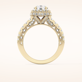 1.15 CT Round Shaped Halo & Pave Moissanite Engagement Ring