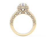 Round Halo & Pave Lab Grown Diamond Engagement Ring