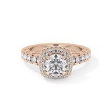 Round Halo & Pave Lab Grown Diamond Engagement Ring