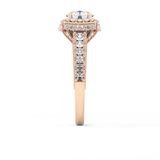 Round Halo & Pave Lab Grown Diamond Engagement Ring