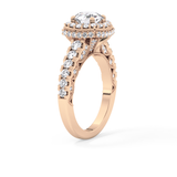 Round Halo & Pave Lab Grown Diamond Engagement Ring