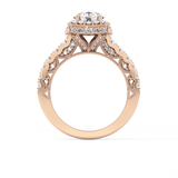 Round Halo & Pave Lab Grown Diamond Engagement Ring