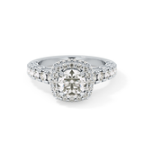 Round Halo & Pave Lab Grown Diamond Engagement Ring