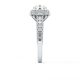 Round Halo & Pave Lab Grown Diamond Engagement Ring