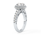 Round Halo & Pave Lab Grown Diamond Engagement Ring