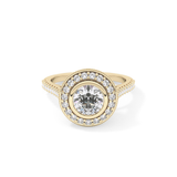 Round Halo & Pave Lab Grown Diamond Engagement Ring