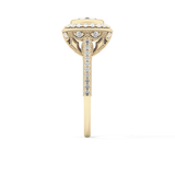 Round Halo & Pave Lab Grown Diamond Engagement Ring