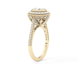 Round Halo & Pave Lab Grown Diamond Engagement Ring