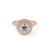 Round Halo & Pave Lab Grown Diamond Engagement Ring