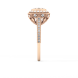 Round Halo & Pave Lab Grown Diamond Engagement Ring
