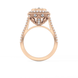 Round Halo & Pave Lab Grown Diamond Engagement Ring