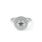 Round Halo & Pave Lab Grown Diamond Engagement Ring