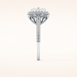0.84 CT Round Shaped Halo & Pave Moissanite Engagement Ring
