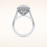 0.84 CT Round Shaped Halo & Pave Moissanite Engagement Ring