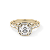Round Halo & Pave Lab Grown Diamond Engagement Ring