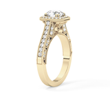 Round Halo & Pave Lab Grown Diamond Engagement Ring