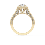 Round Halo & Pave Lab Grown Diamond Engagement Ring
