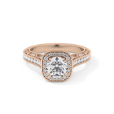 Round Halo & Pave Lab Grown Diamond Engagement Ring